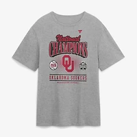 Men's Fanatics Gray Oklahoma Sooners 2026 NCAA Baseball College World Series Champions Schedule T-Shirt