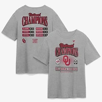 Men's Fanatics Gray Oklahoma Sooners 2026 NCAA Baseball College World Series Champions Schedule T-Shirt