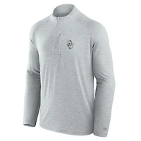 Men's Fanatics Gray Oklahoma Sooners Mock Neck Half-Zip Pullover Jacket