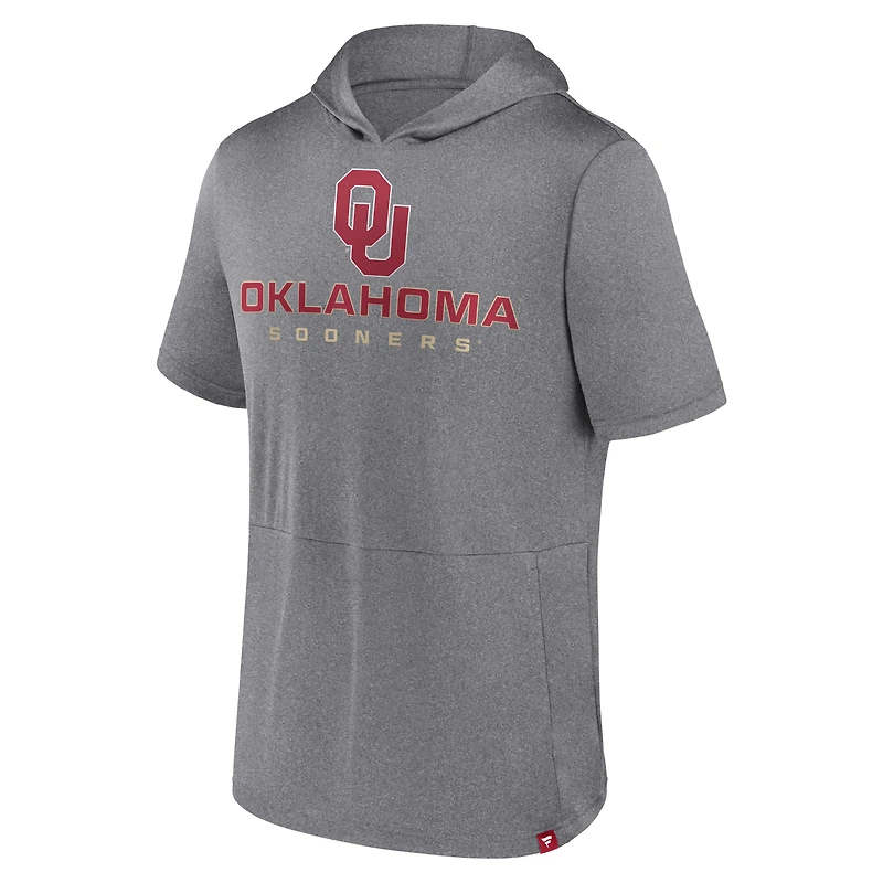 Men's Fanatics Heather Gray Oklahoma Sooners Modern Stack Hoodie T-Shirt
