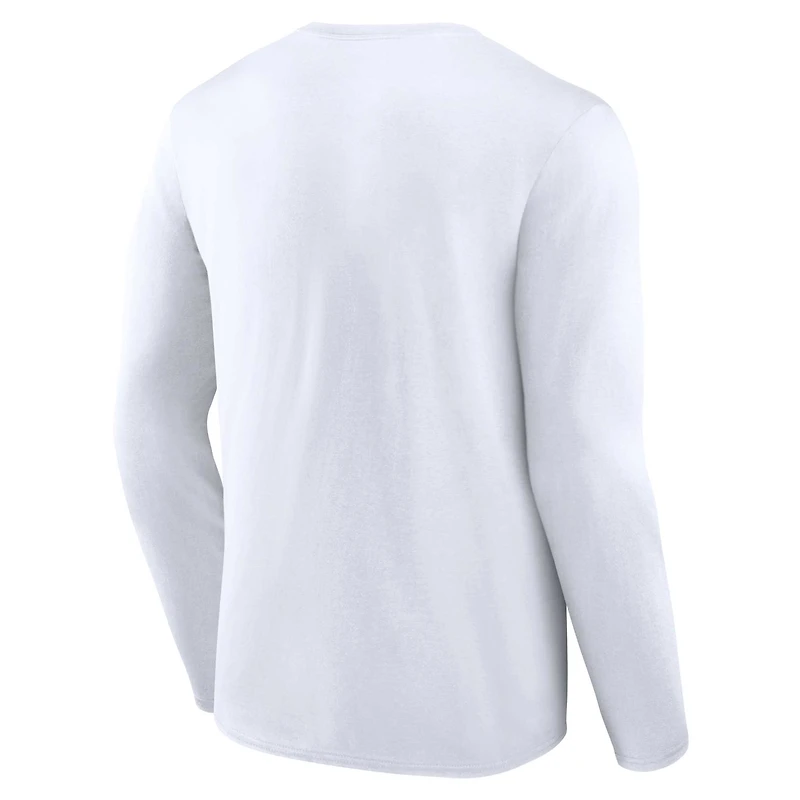 Men's Fanatics White Oklahoma Sooners Distressed Arch Over Logo Long Sleeve T-Shirt