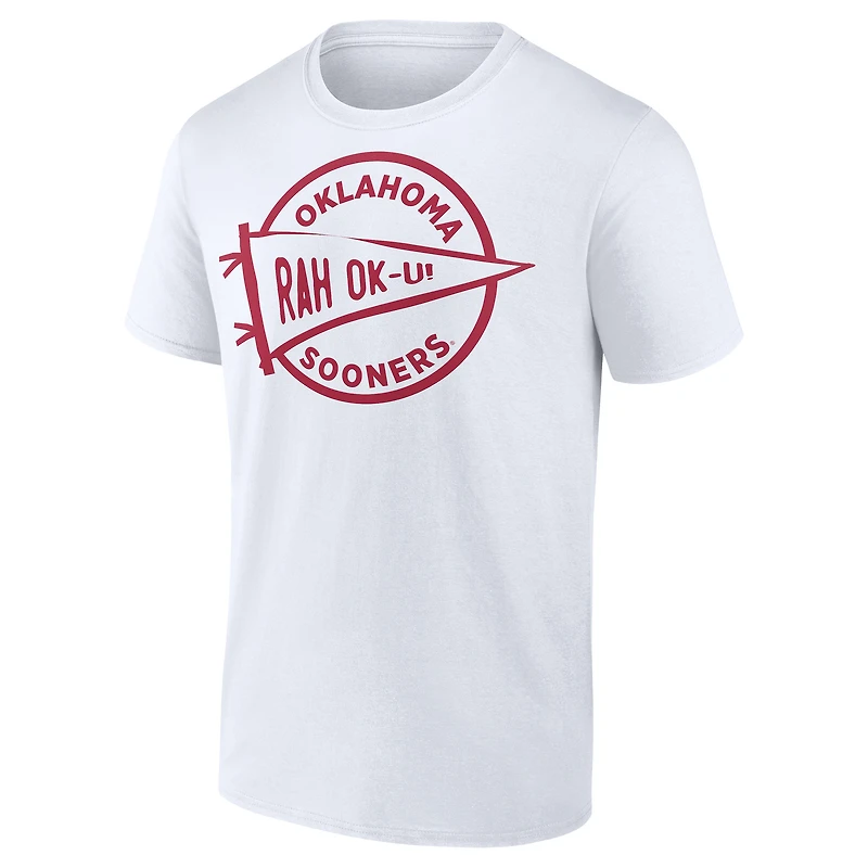 T-shirt de supporter football américain Fanatics pour hommes, blanc, Oklahoma Sooners