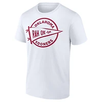 T-shirt de supporter football américain Fanatics pour hommes, blanc, Oklahoma Sooners
