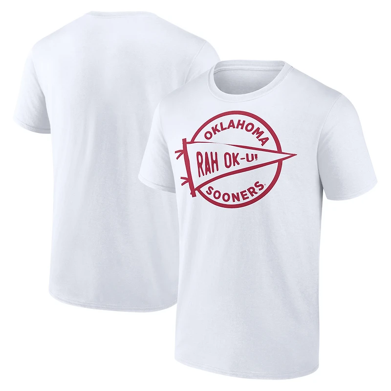 T-shirt de supporter football américain Fanatics pour hommes, blanc, Oklahoma Sooners