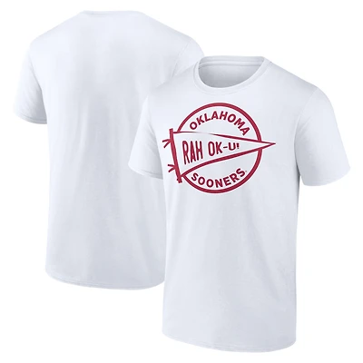 T-shirt de supporter football américain Fanatics pour hommes, blanc, Oklahoma Sooners