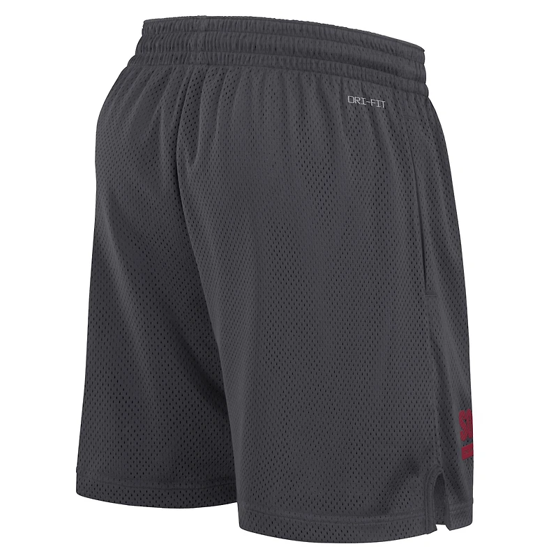 Short en maille Sideline Performance Anthracite Jordan Brand Oklahoma Sooners 2024 pour homme