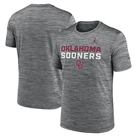T-shirt Jordan Brand anthracite Oklahoma Sooners Campus Center Stack Velocity Performance pour homme