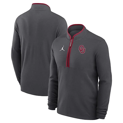 Sweat-shirt demi-zip anthracite Jordan Brand Oklahoma Sooners Victory pour homme
