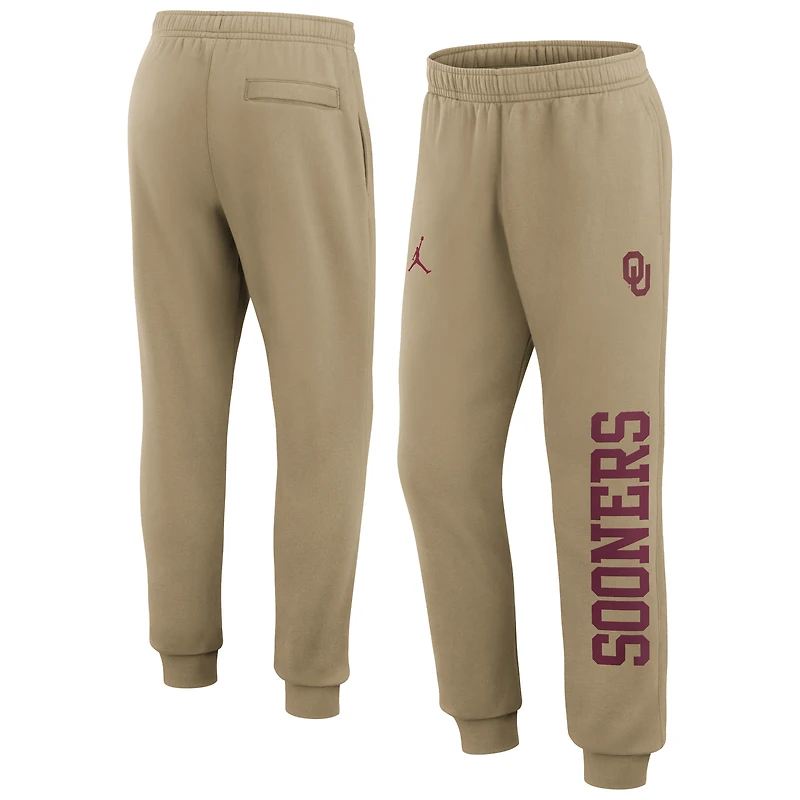 Men's Jordan Brand Beige Oklahoma Sooners Primetime Club Fleece Joggers