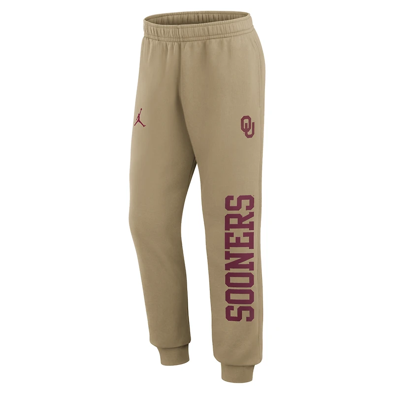 Pantalon de jogging en polaire beige Jordan Brand Oklahoma Sooners Primetime Club pour homme