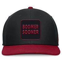 Men's Jordan Brand Black/Crimson Oklahoma Sooners 2025 Sideline Campus Pro Local Snapback Hat