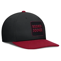 Men's Jordan Brand Black/Crimson Oklahoma Sooners 2025 Sideline Campus Pro Local Snapback Hat