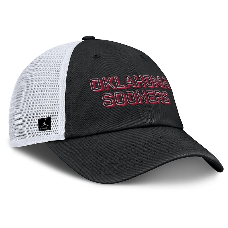 Men's Jordan Brand Black Oklahoma Sooners 2025 Gameday On-Field Club Adjustable Trucker Hat