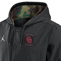 Men's Jordan Brand Black Oklahoma Sooners 2025 NCAA Military Appreciation Full-Snap Jacket
