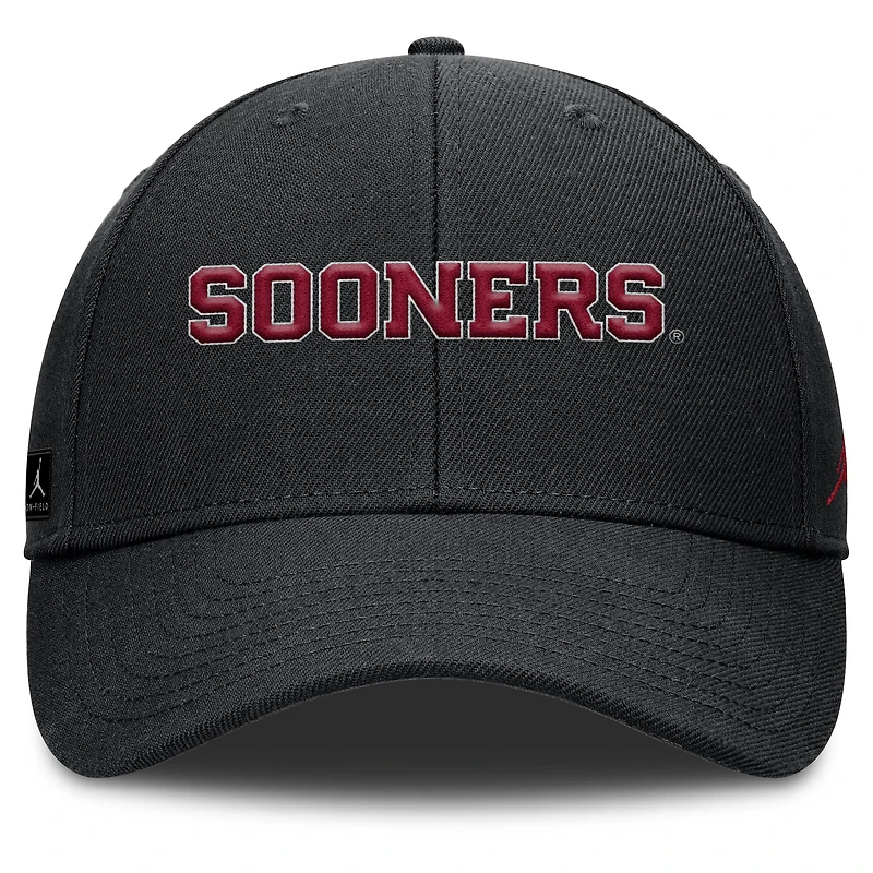 Men's Jordan Brand Black Oklahoma Sooners 2025 On-Field Rise Performance Adjustable Hat