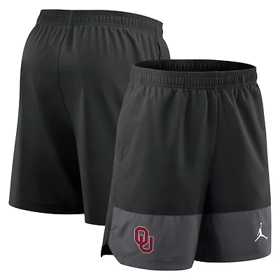 Short Jordan Brand noir Oklahoma Sooners 2025 Sideline Dri-FIT pour homme