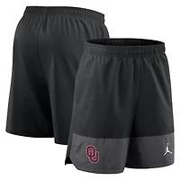 Short Jordan Brand noir Oklahoma Sooners 2025 Sideline Dri-FIT pour homme