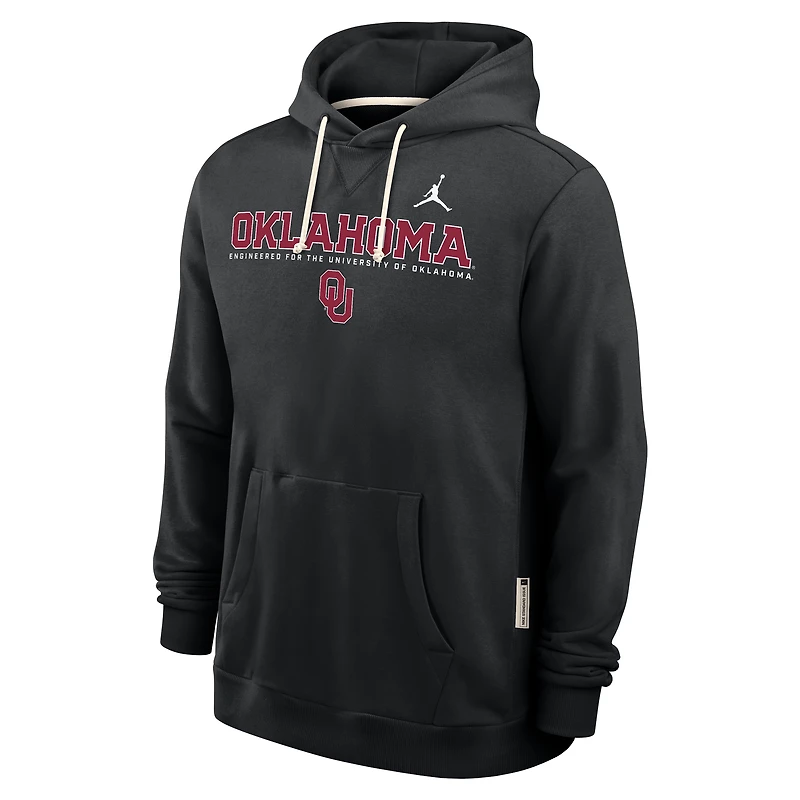 Men's Jordan Brand Black Oklahoma Sooners 2025 Sideline Standard Issue Dri-FIT Hoodie