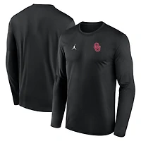 T-shirt à manches longues Jordan Brand noir Oklahoma Sooners 2026 Sideline Small Logo Legend Dri-FIT pour homme