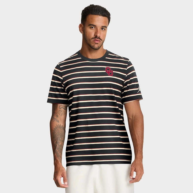 Men's Jordan Brand Black Oklahoma Sooners Athletic Prep Legacy Summit Stripe T-Shirt