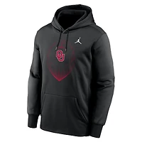 Sweat à capuche Jordan Brand noir pour homme Oklahoma Sooners Icon Football Performance