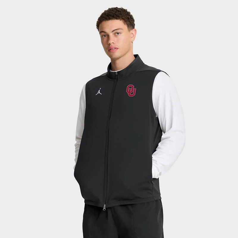 Men's Jordan Brand Black Oklahoma Sooners Primetime Victory Performance Full-Zip Vest