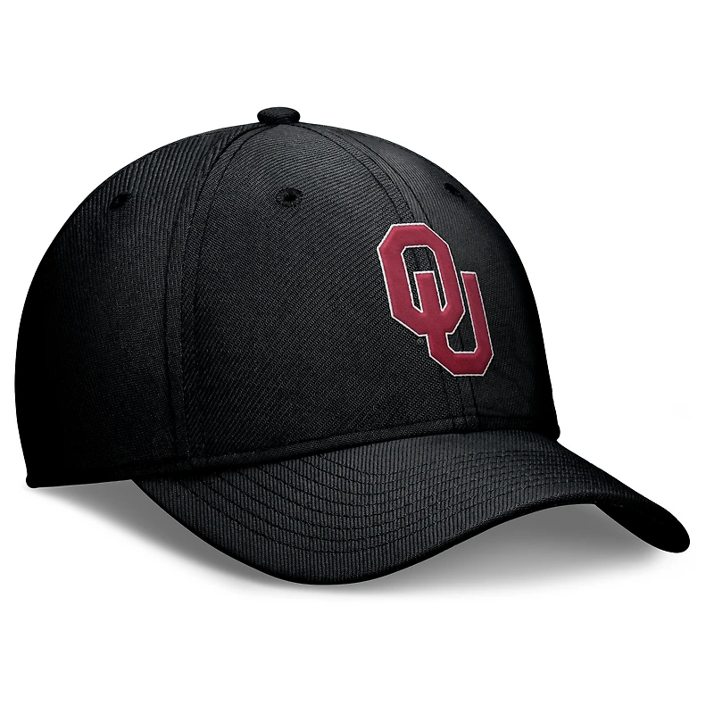 Men's Jordan Brand Black Oklahoma Sooners Rise Swoosh Dri-FIT Flex Hat