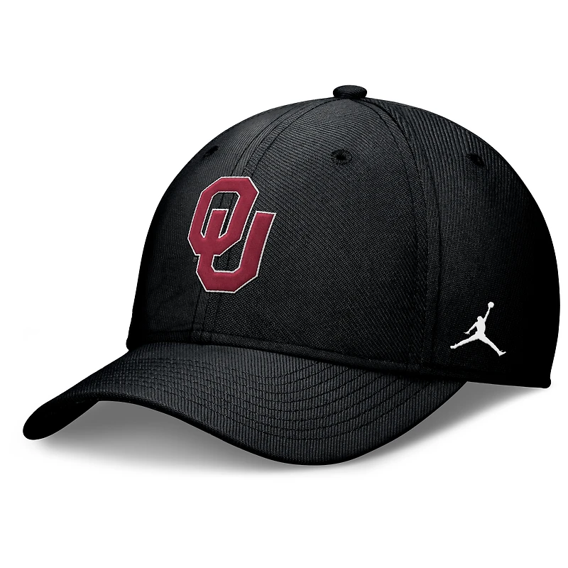 Men's Jordan Brand Black Oklahoma Sooners Rise Swoosh Dri-FIT Flex Hat