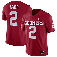 Men's Jordan Brand CeeDee Lamb Crimson Oklahoma Sooners Player Game Jersey
