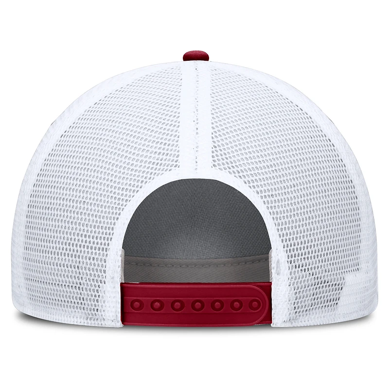 Casquette ajustable Jordan Brand Oklahoma Sooners 2025 On-Field Rise Engineered Trucker pour homme, couleur cramoisie/blanche
