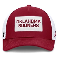 Men's Jordan Brand Crimson/White Oklahoma Sooners 2025 On-Field Rise Patch Trucker Adjustable Hat