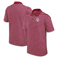Men's Jordan Brand Crimson/White Oklahoma Sooners Primetime Victory Striped Dri-FIT Polo