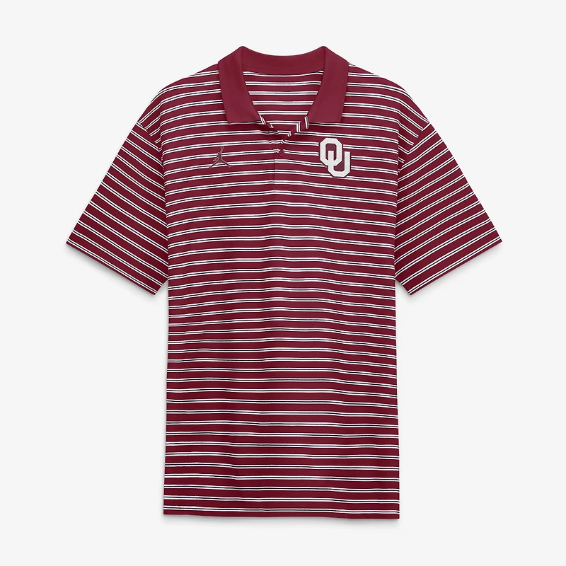 Men's Jordan Brand Crimson/White Oklahoma Sooners Primetime Victory Striped Dri-FIT Polo