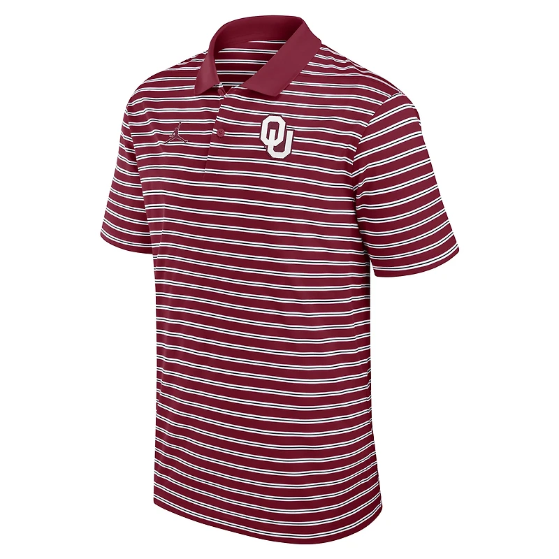 Men's Jordan Brand Crimson/White Oklahoma Sooners Primetime Victory Striped Dri-FIT Polo