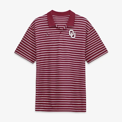 Men's Jordan Brand Crimson/White Oklahoma Sooners Primetime Victory Striped Dri-FIT Polo
