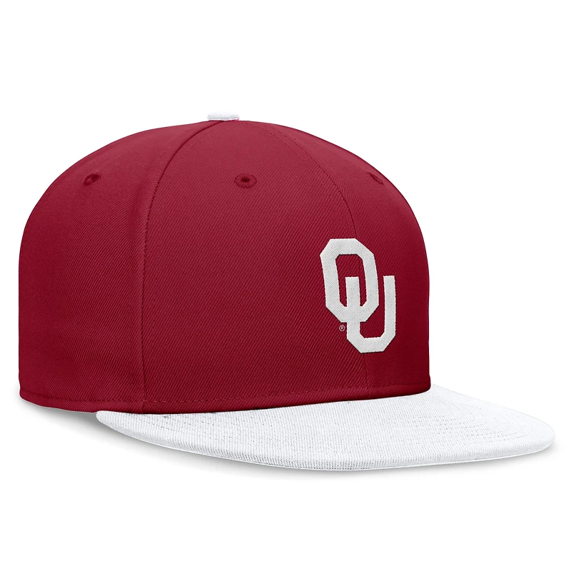 Casquette ajustée Performance avec logo de l'équipe Oklahoma Sooners Jordan Brand pour homme, cramoisi/blanc