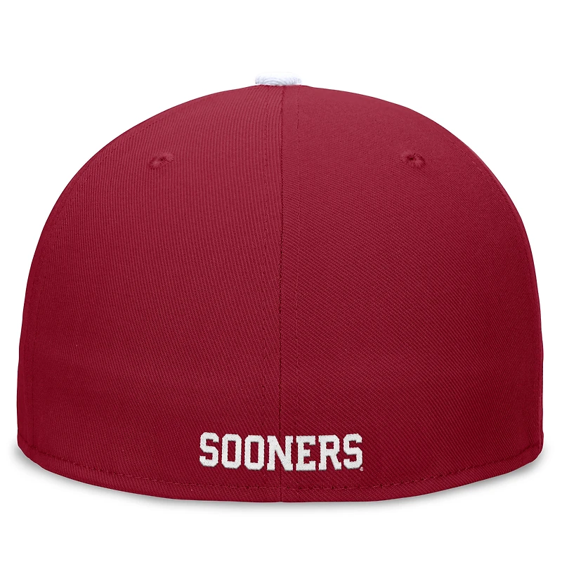 Casquette ajustée Performance avec logo de l'équipe Oklahoma Sooners Jordan Brand pour homme, cramoisi/blanc