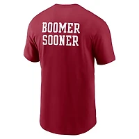 T-shirt Jordan Brand Crimson Oklahoma Sooners 2-Hit Stacked pour homme