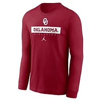 Men's Jordan Brand Crimson Oklahoma Sooners 2024 Sideline Legend Dri-FIT Long Sleeve T-Shirt