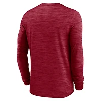 T-shirt à manches longues Jordan Brand Crimson Oklahoma Sooners Sideline Velocity Dri-FIT pour homme