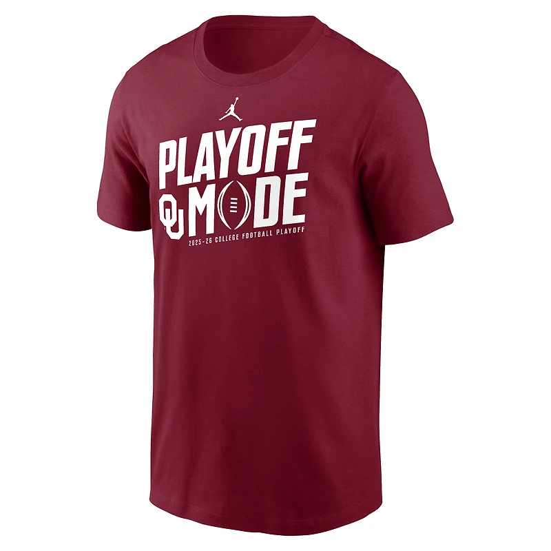 Men's Jordan Brand  Crimson Oklahoma Sooners 2025-26 College Football Playoff Pass Protection T-Shirt