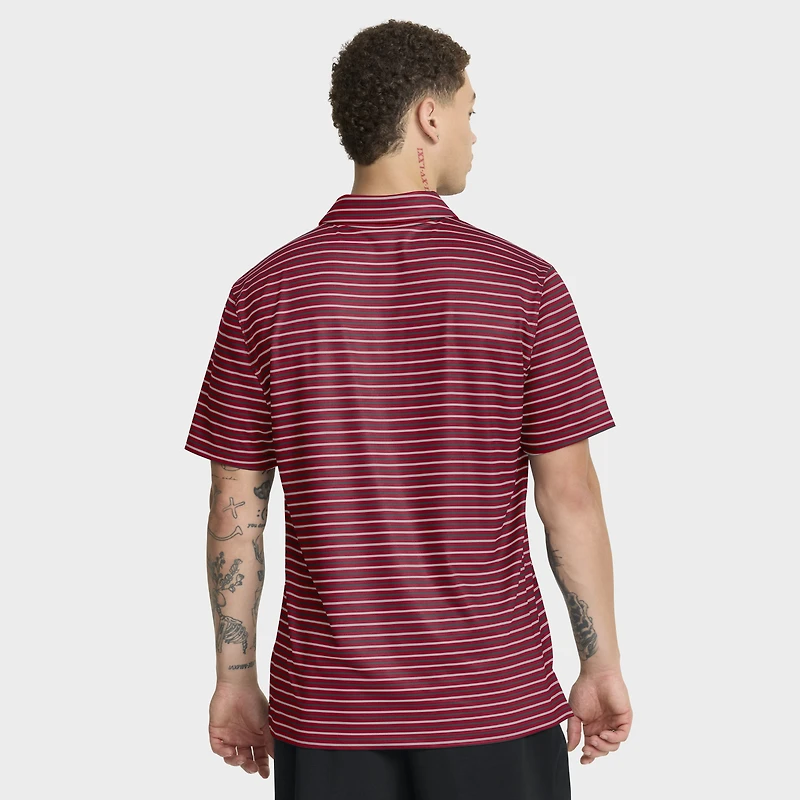 Men's Jordan Brand Crimson Oklahoma Sooners 2025 Coaches Premium Tour Stripe Dri-FIT Polo