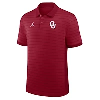 Men's Jordan Brand Crimson Oklahoma Sooners 2025 Early Season Coaches Sideline Victory Stripe Dri-FIT Polo