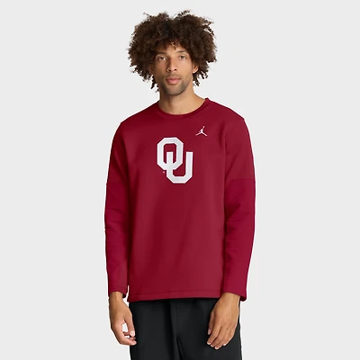 T-shirt à manches longues Therma-FIT pour homme Jordan Brand Crimson Oklahoma Sooners 2025 Sideline Coach