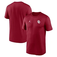 Men's Jordan Brand Crimson Oklahoma Sooners 2025 Sideline Small Logo Legend Dri-FIT T-Shirt