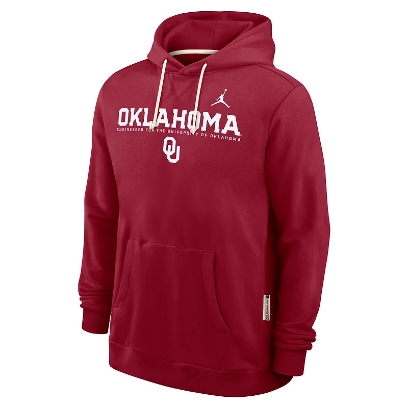 Men's Jordan Brand Crimson Oklahoma Sooners 2025 Sideline Standard Issue Dri-FIT Hoodie