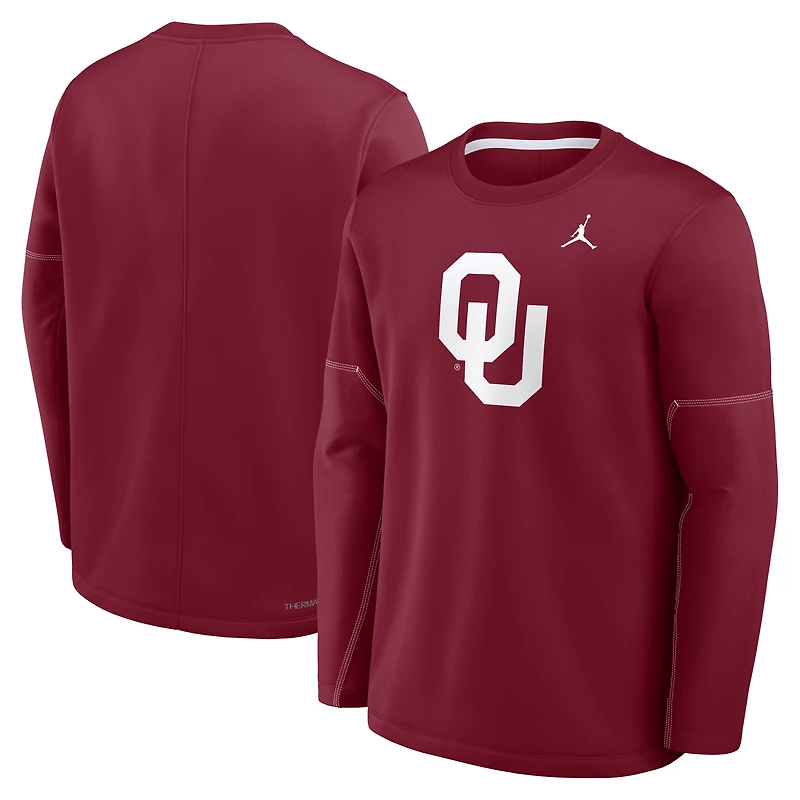Haut à manches longues Therma-FIT Jordan Brand Crimson Oklahoma Sooners 2026 pour homme