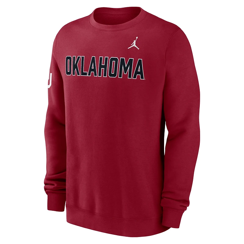 Men's Jordan Brand Crimson Oklahoma Sooners 2026 Sideline Club Sweatshirt