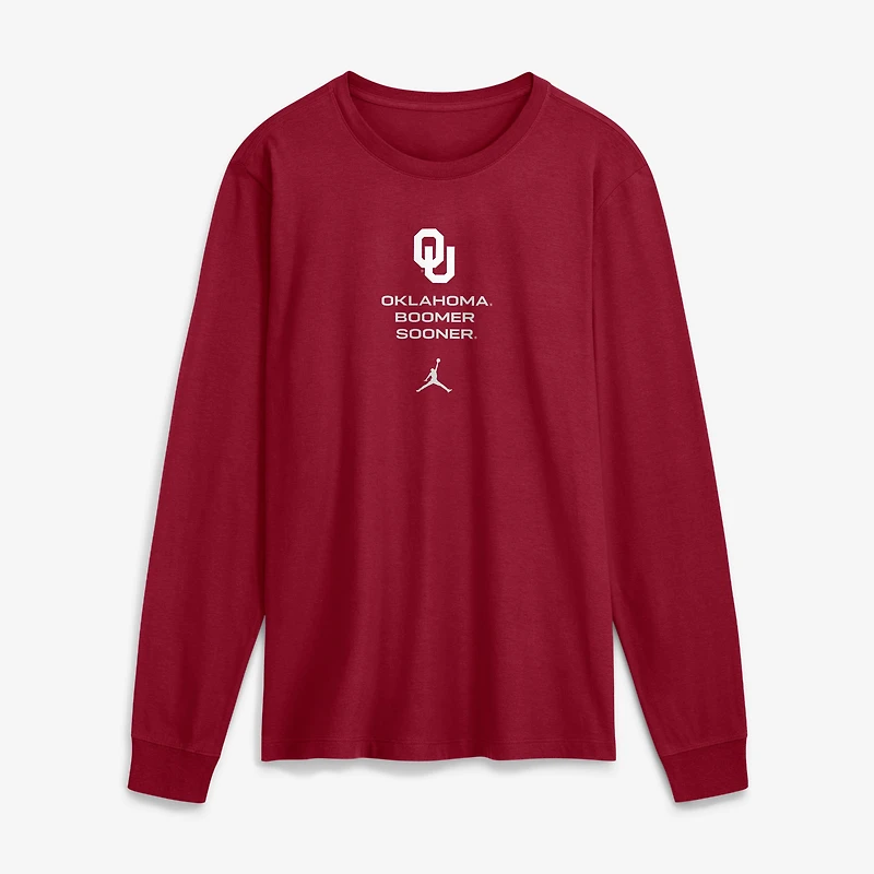 Men's Jordan Brand Crimson Oklahoma Sooners 2026 Sideline Dri-FIT Long Sleeve T-Shirt