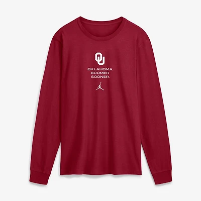 Men's Jordan Brand Crimson Oklahoma Sooners 2026 Sideline Dri-FIT Long Sleeve T-Shirt